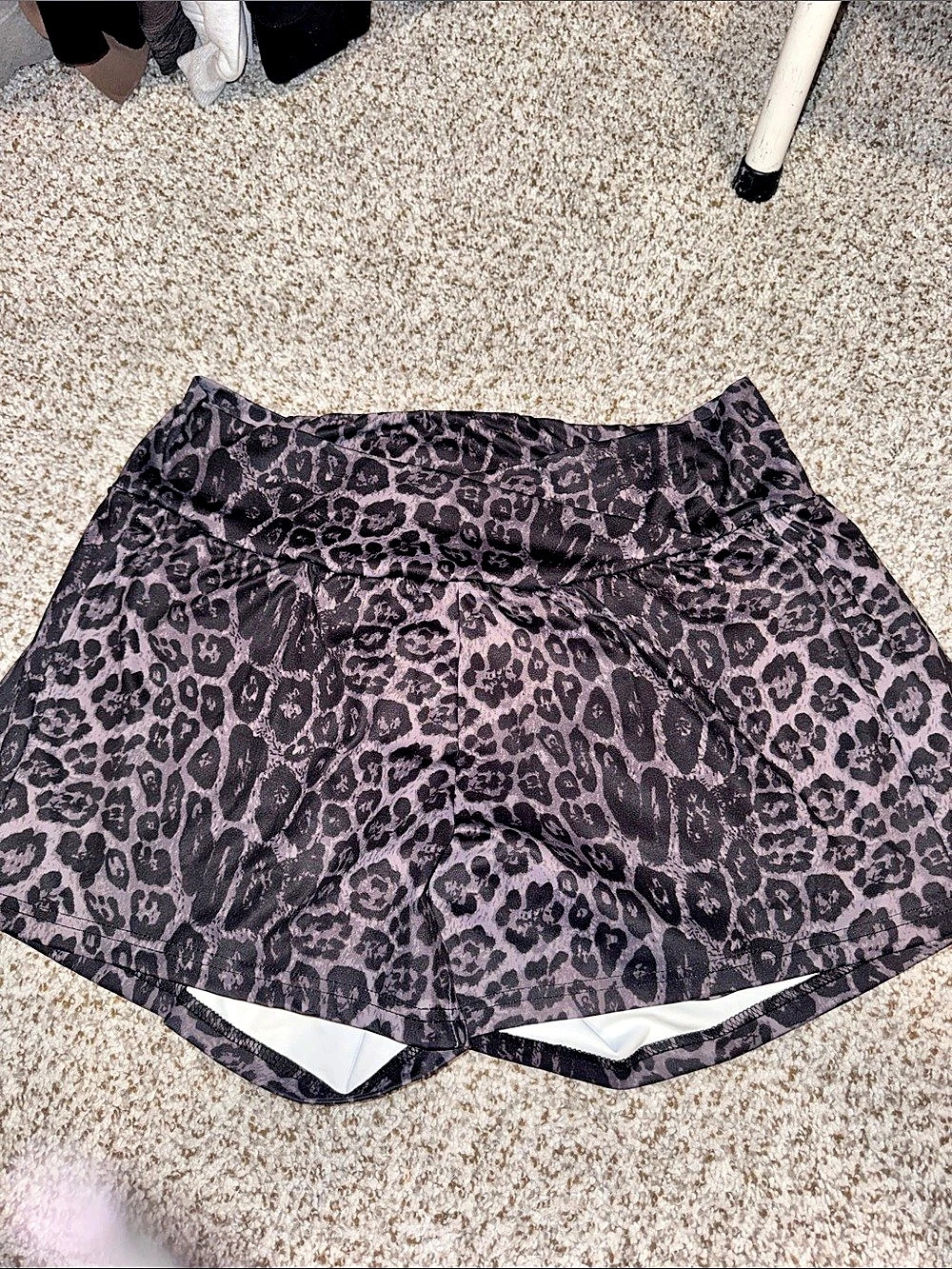 Starving Creek Animal Print Athletic Shorts Black & Pink Large